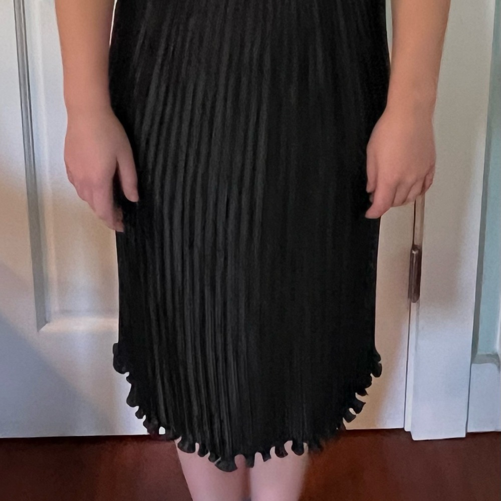 Vintage Bergorf Goodman Cream and Black Sheath Dress with Embellished Waist - Picture 5 of 5